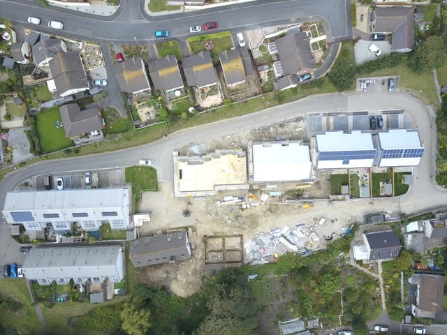 Aerial image of Fairglen development, Cornwall