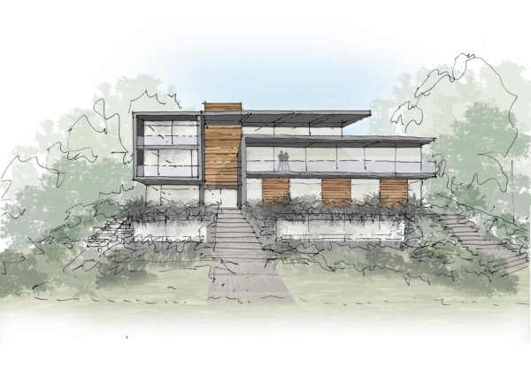 House by the Gannel Newquay drawing