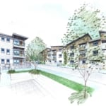 Mixed Use Development Camborne Courtyard Sketch